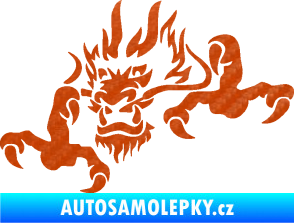 Samolepka Dragon 049 levá 3D karbon oranžový