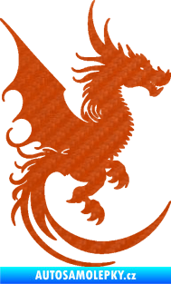 Samolepka Dragon 052 pravá 3D karbon oranžový