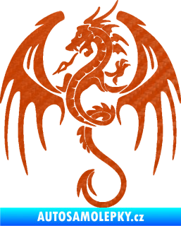 Samolepka Dragon 053 levá 3D karbon oranžový