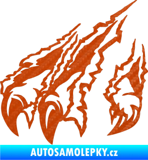 Samolepka Drápy levá 3D karbon oranžový