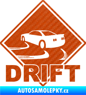 Samolepka Drift 001 3D karbon oranžový