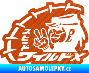 Samolepka Drifter 001 3D karbon oranžový