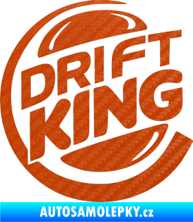 Samolepka Drift king 3D karbon oranžový
