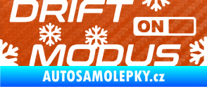Samolepka Drit mód sníh 3D karbon oranžový