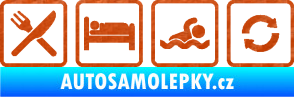 Samolepka Eat sleep swimming repeat plavání 3D karbon oranžový