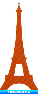 Samolepka Eifelova věž 001 3D karbon oranžový