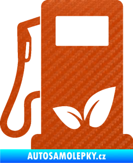 Samolepka Elektro auto 001 levá symbol eko čerpací stanice 3D karbon oranžový