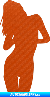 Samolepka Erotická žena 001 levá 3D karbon oranžový