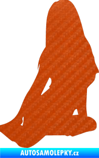Samolepka Erotická žena 004 pravá 3D karbon oranžový