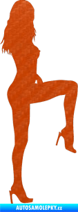 Samolepka Erotická žena 006 pravá 3D karbon oranžový