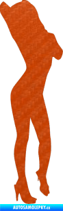 Samolepka Erotická žena 008 pravá 3D karbon oranžový