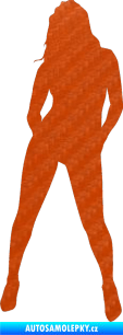 Samolepka Erotická žena 011 levá 3D karbon oranžový