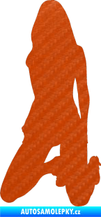 Samolepka Erotická žena 014 levá 3D karbon oranžový