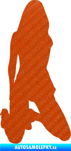 Samolepka Erotická žena 014 pravá 3D karbon oranžový