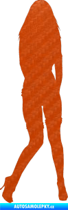 Samolepka Erotická žena 015 pravá 3D karbon oranžový