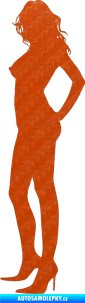 Samolepka Erotická žena 018 levá 3D karbon oranžový