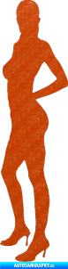 Samolepka Erotická žena 019 levá 3D karbon oranžový