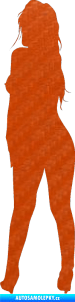 Samolepka Erotická žena 020 levá 3D karbon oranžový