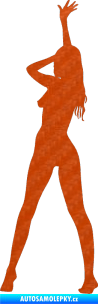 Samolepka Erotická žena 021 levá 3D karbon oranžový