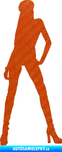 Samolepka Erotická žena 022 levá 3D karbon oranžový