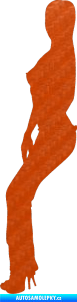 Samolepka Erotická žena 023 levá 3D karbon oranžový