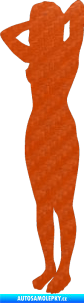 Samolepka Erotická žena 024 levá 3D karbon oranžový