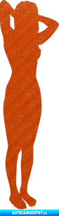 Samolepka Erotická žena 024 pravá 3D karbon oranžový