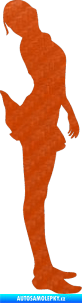 Samolepka Erotická žena 027 pravá 3D karbon oranžový