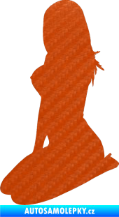 Samolepka Erotická žena 032 levá 3D karbon oranžový