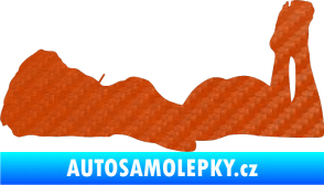Samolepka Erotická žena 034 levá 3D karbon oranžový