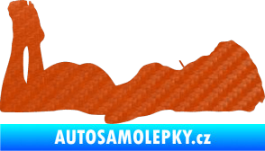Samolepka Erotická žena 034 pravá 3D karbon oranžový