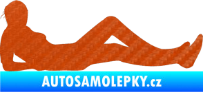 Samolepka Erotická žena 045 pravá 3D karbon oranžový