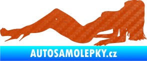 Samolepka Erotická žena 046 levá 3D karbon oranžový