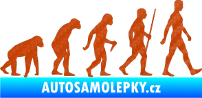 Samolepka Evoluce 001 pravá 3D karbon oranžový