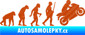 Samolepka Evoluce 004 pravá motorkář 3D karbon oranžový