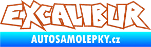 Samolepka Excalibur obrys 3D karbon oranžový