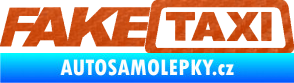 Samolepka Fake taxi nápis 3D karbon oranžový