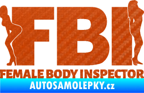 Samolepka FBI female body inspector 3D karbon oranžový