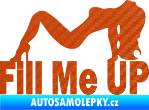 Samolepka Fill me up  3D karbon oranžový
