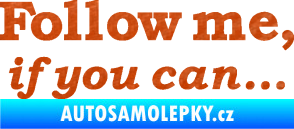 Samolepka Follow me, if you can 3D karbon oranžový