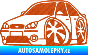 Samolepka Ford Mondeo karikatura levá 3D karbon oranžový