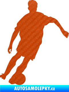 Samolepka Fotbalista 001 pravá 3D karbon oranžový