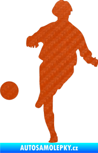 Samolepka Fotbalista 002 levá 3D karbon oranžový