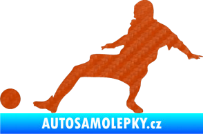 Samolepka Fotbalista 005 levá 3D karbon oranžový