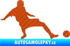 Samolepka Fotbalista 005 pravá 3D karbon oranžový