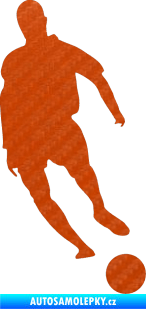 Samolepka Fotbalista 007 pravá 3D karbon oranžový