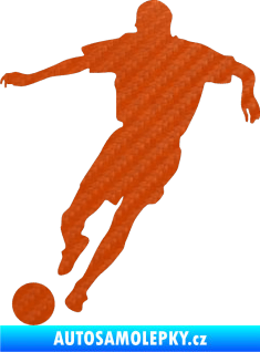 Samolepka Fotbalista 011 levá 3D karbon oranžový
