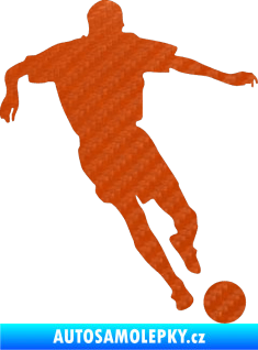 Samolepka Fotbalista 011 pravá 3D karbon oranžový