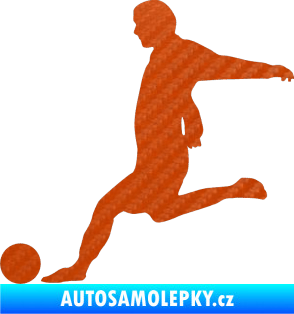 Samolepka Fotbalista 014 levá 3D karbon oranžový