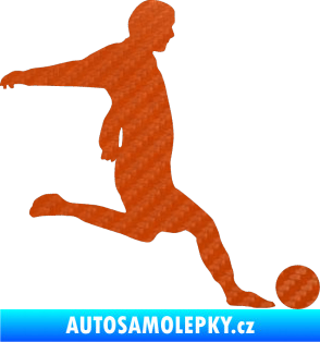 Samolepka Fotbalista 014 pravá 3D karbon oranžový